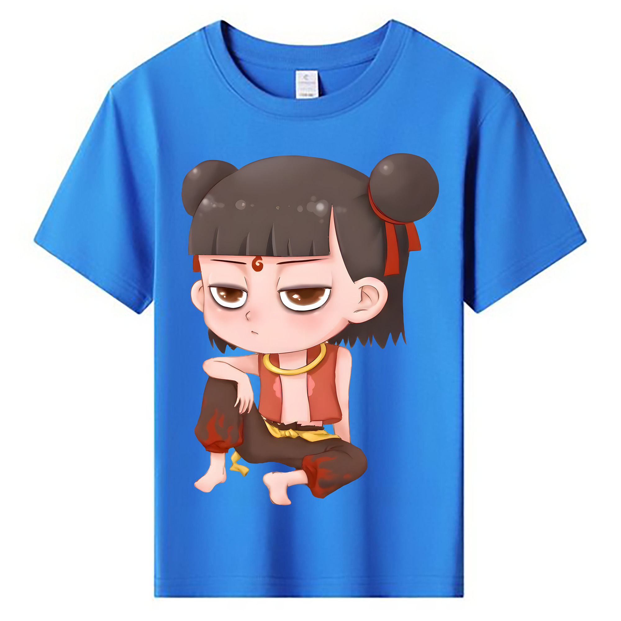 （画像用） Ne Zha 2 ナタ 魔童の大暴れ 綿100％キッズTシャツ（フロントプリント）